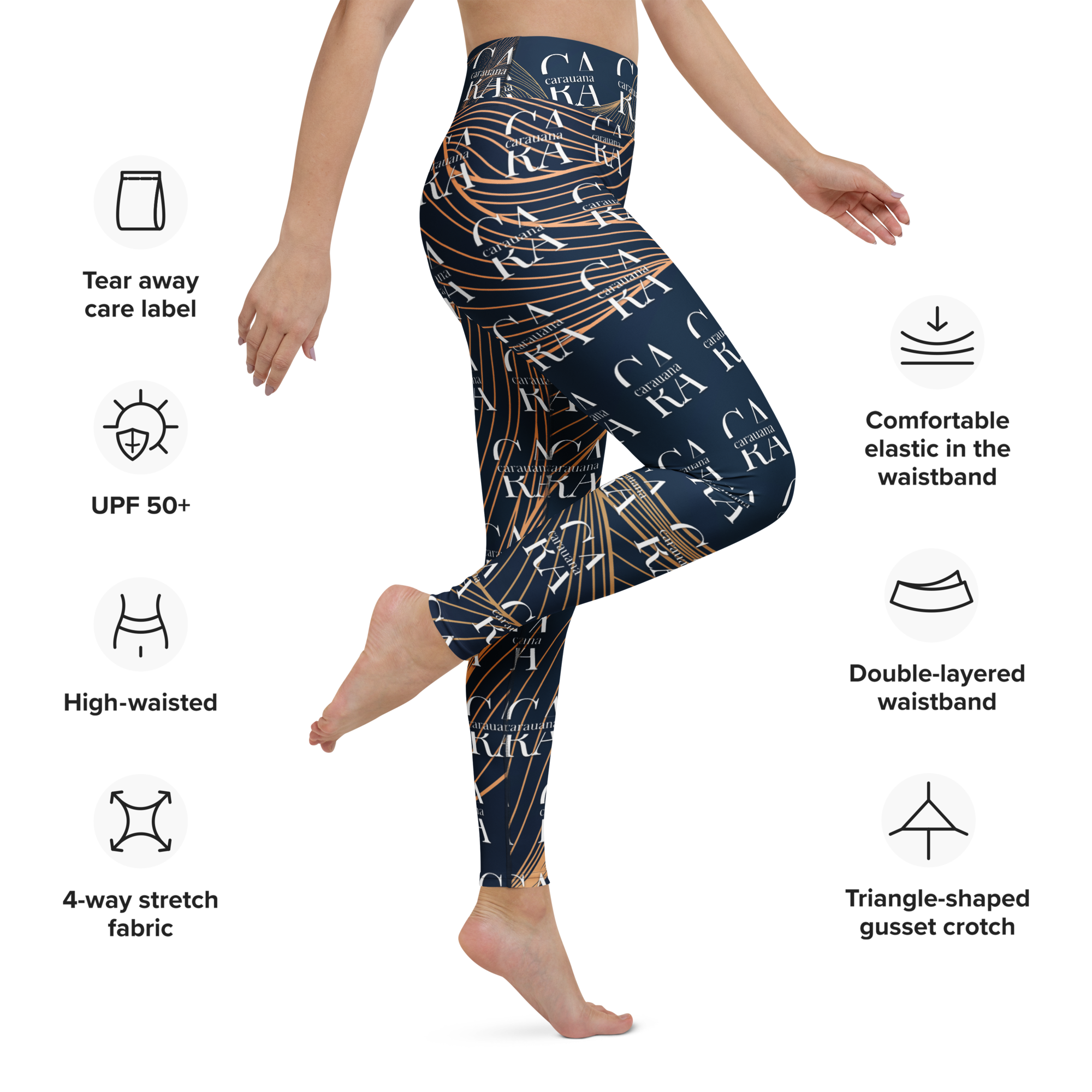 CaRaUaNa Leggings SPORT blue gold Carauana Store