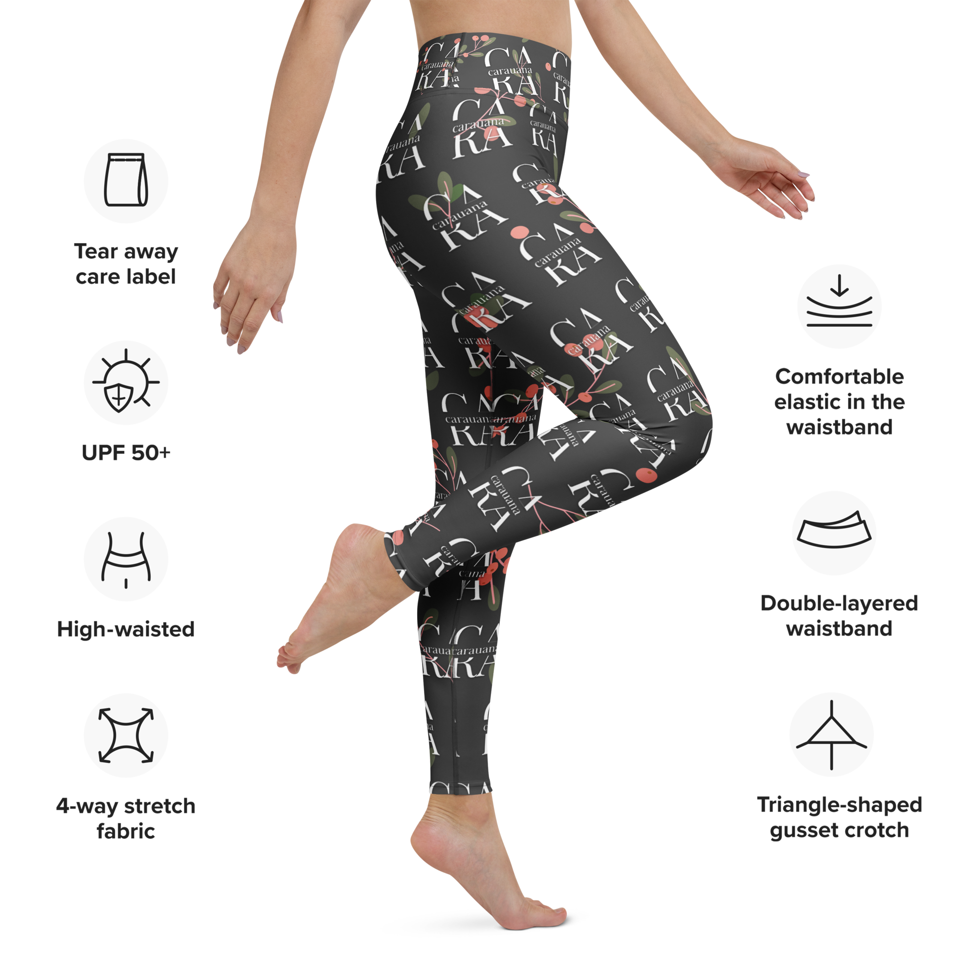 CaRaUaNa Leggings SPORT Black fruit Carauana Store