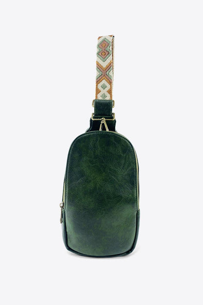 Random Pattern Adjustable Strap PU Leather Sling Bag Carauana Store