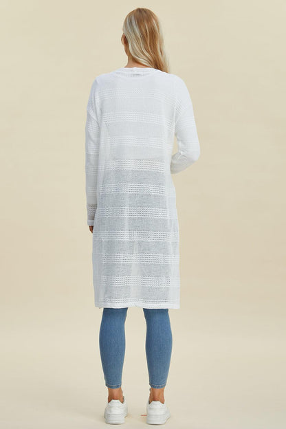 Double Take Full Size Open Front Longline Cardigan Carauana Store