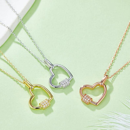 Moissanite 925 Sterling Silver Heart Shape Necklace Carauana Store