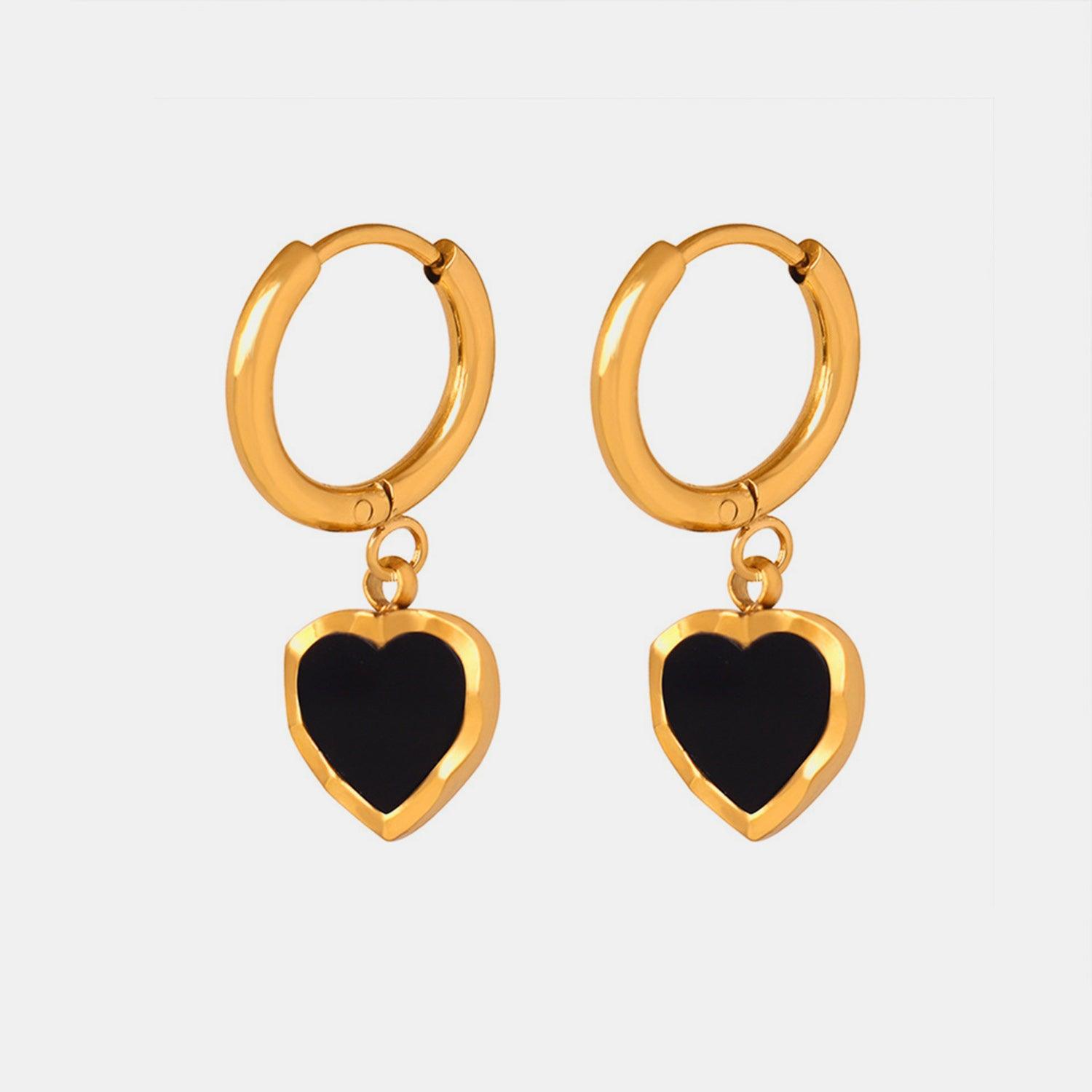 18K Gold-Plated Heart Drop Earrings Carauana Store