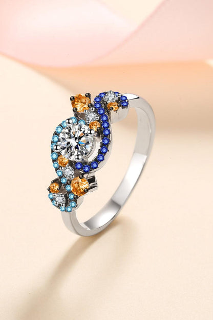 Moissanite Contrast 925 Sterling Silver Ring Carauana Store