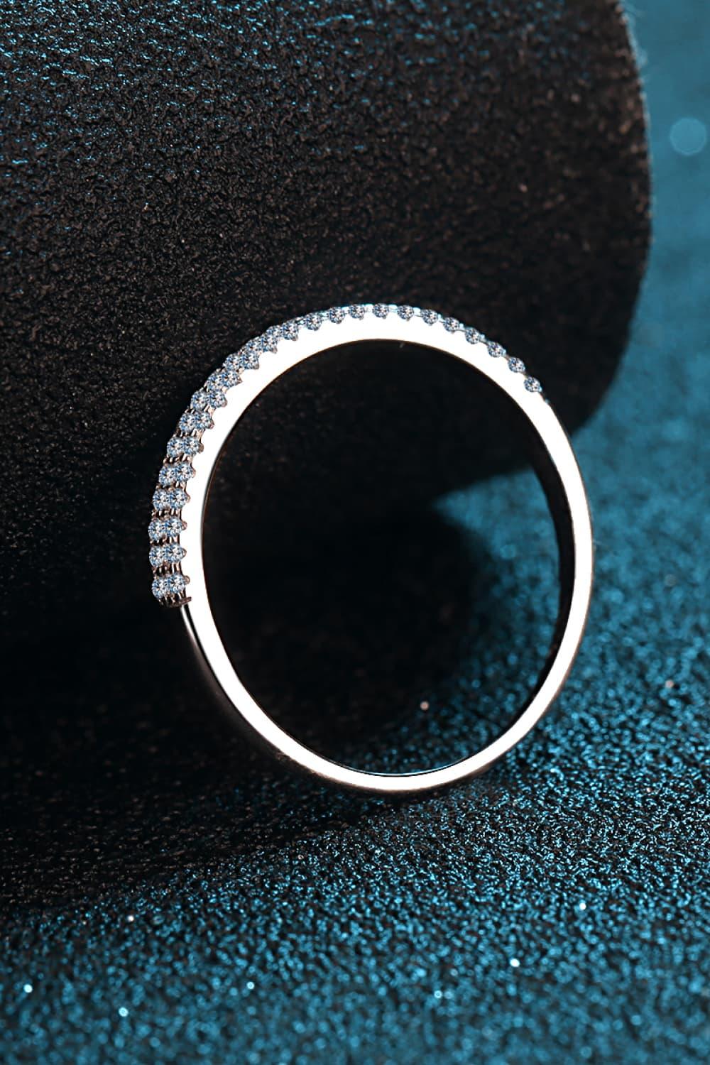 Moissanite 925 Sterling Silver Half-Eternity Ring Carauana Store