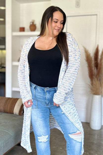 Double Take Full Size Open Front Longline Cardigan Carauana Store