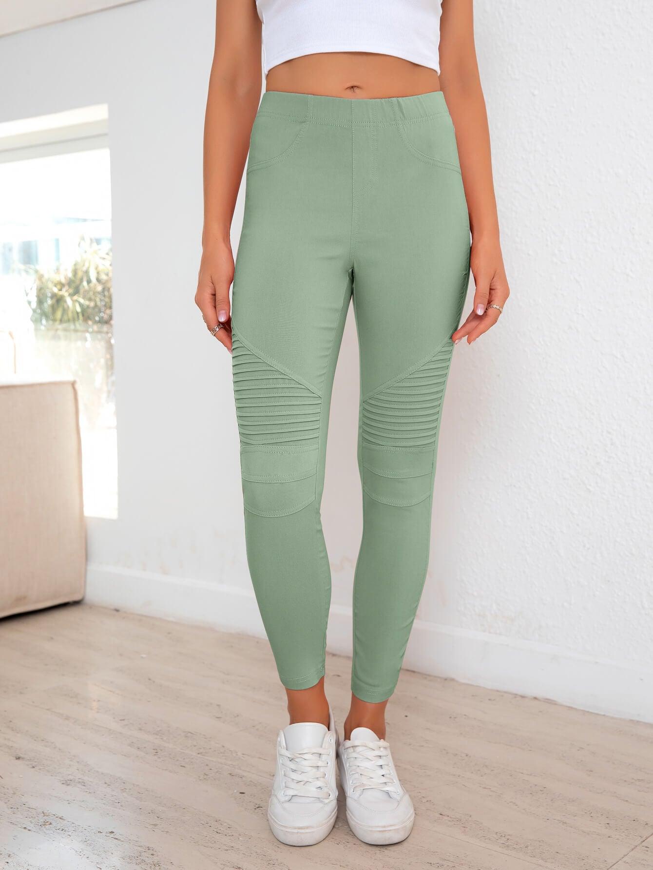 Ribbed Detail Leggings CaRaUaNa Fashion