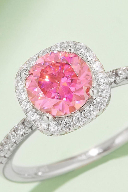 Adored 1 Carat Moissanite 925 Sterling Silver Halo Ring Carauana Store