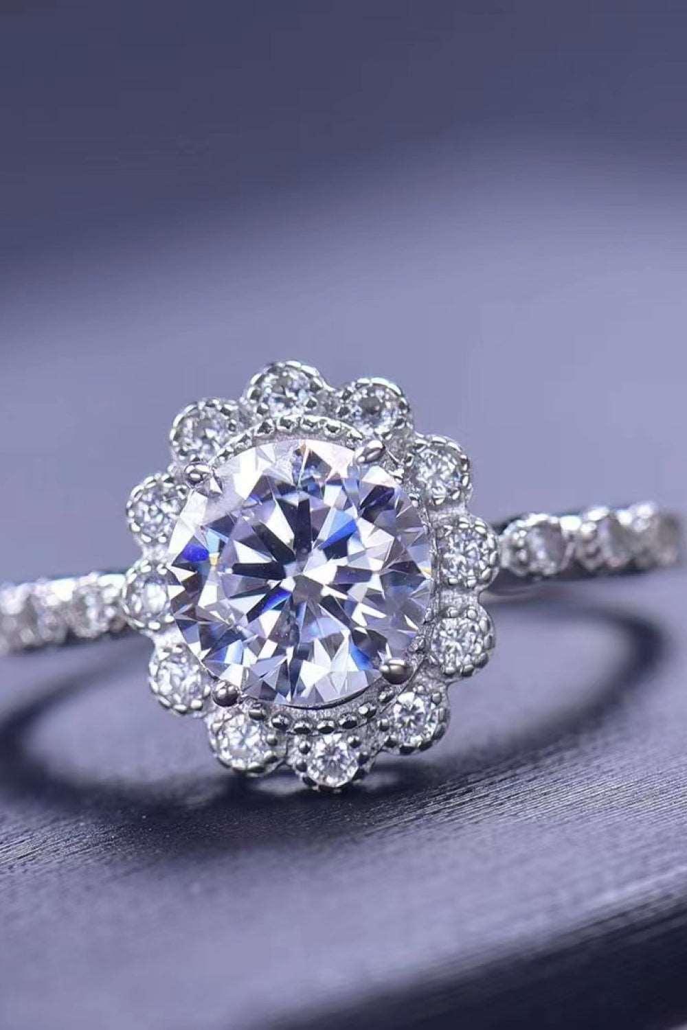 1.5 Carat Moissanite Floral-Shaped Cluster Ring Carauana Store
