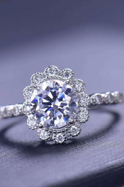 1.5 Carat Moissanite Floral-Shaped Cluster Ring Carauana Store