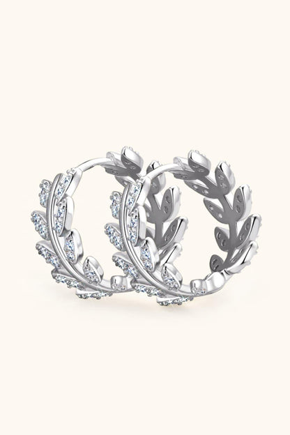 Moissanite Leaf 925 Sterling Silver Earrings Carauana Store