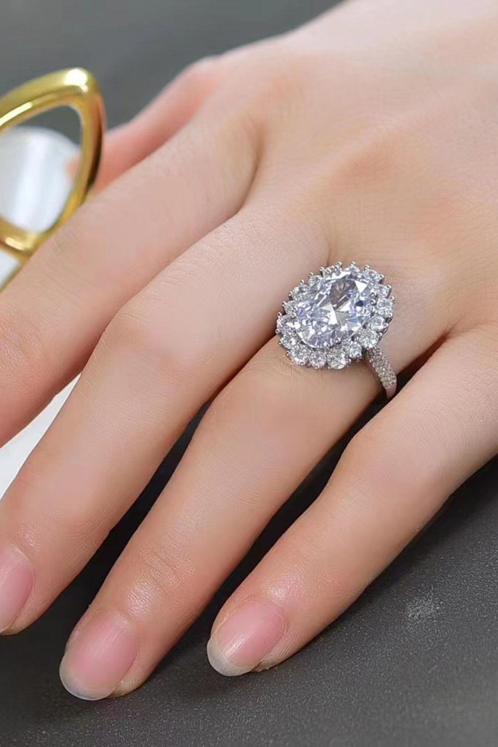 8 Carat Oval Moissanite Ring Carauana Store