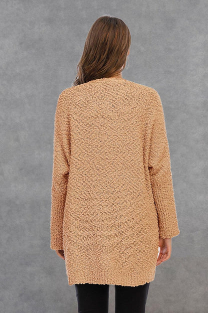 Angel Wings Pocketed Open Front Long Sleeve Cardigan Carauana Store