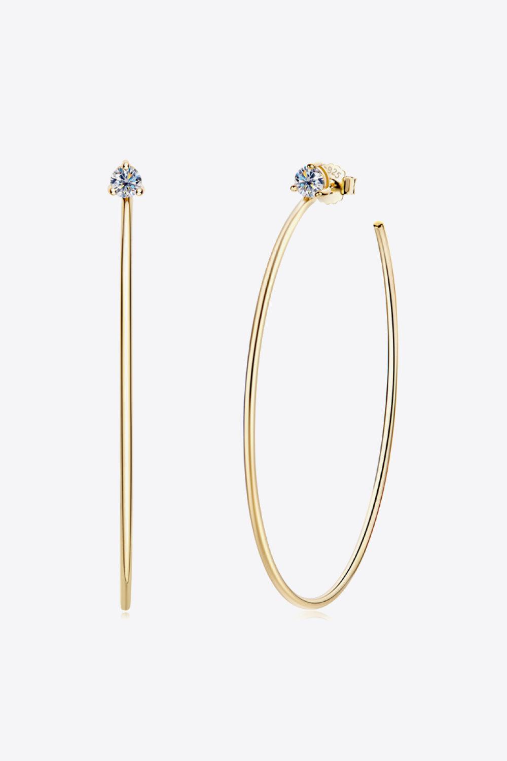 Adored 925 Sterling Silver Moissanite Hoop Earrings Carauana Store