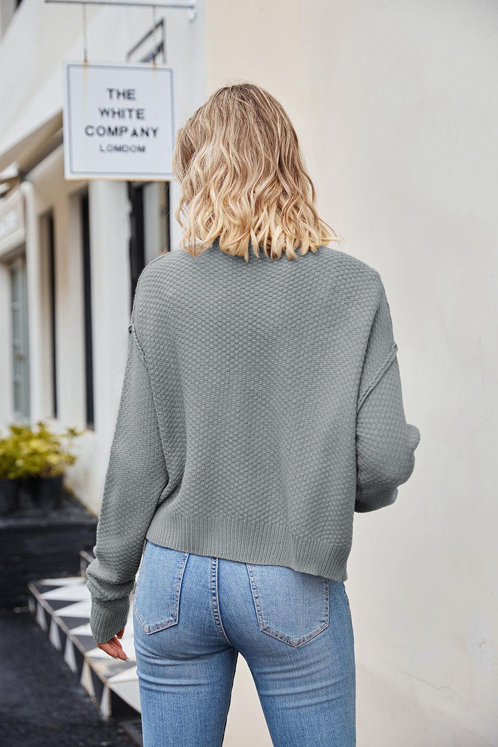 Button Down Exposed Seam Cardigan Carauana Store