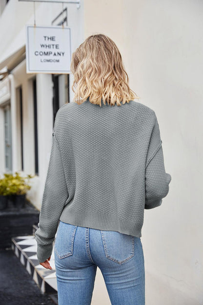Button Down Exposed Seam Cardigan Carauana Store