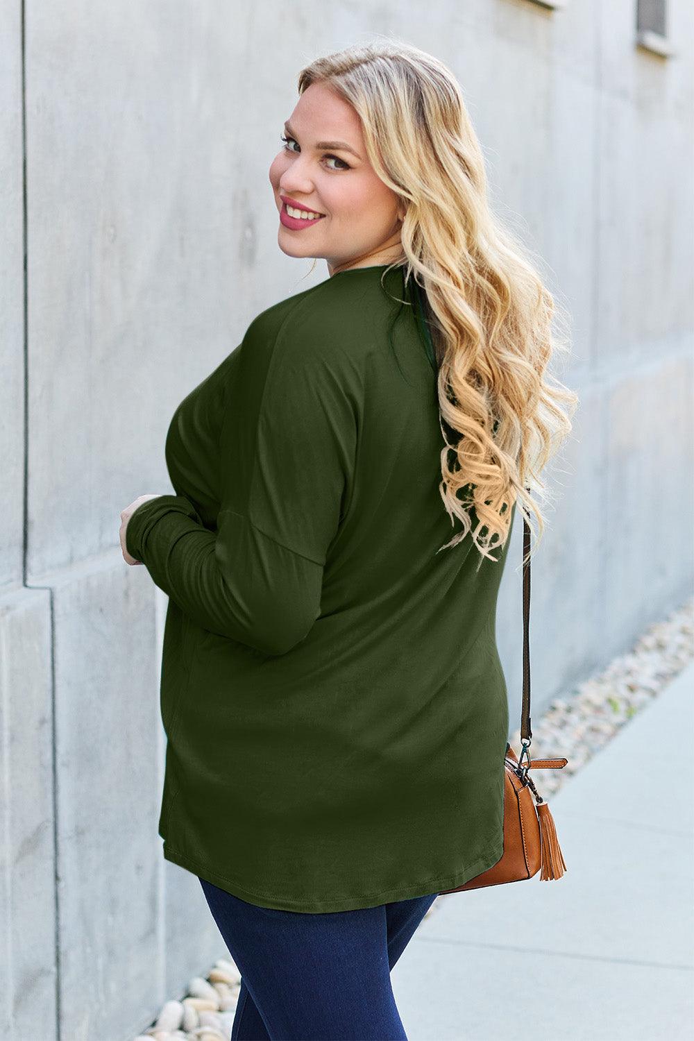 Basic Bae Full Size Round Neck Dropped Shoulder T-Shirt Carauana Store