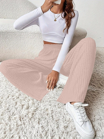 Ribbed High Waist Pants Carauana Store