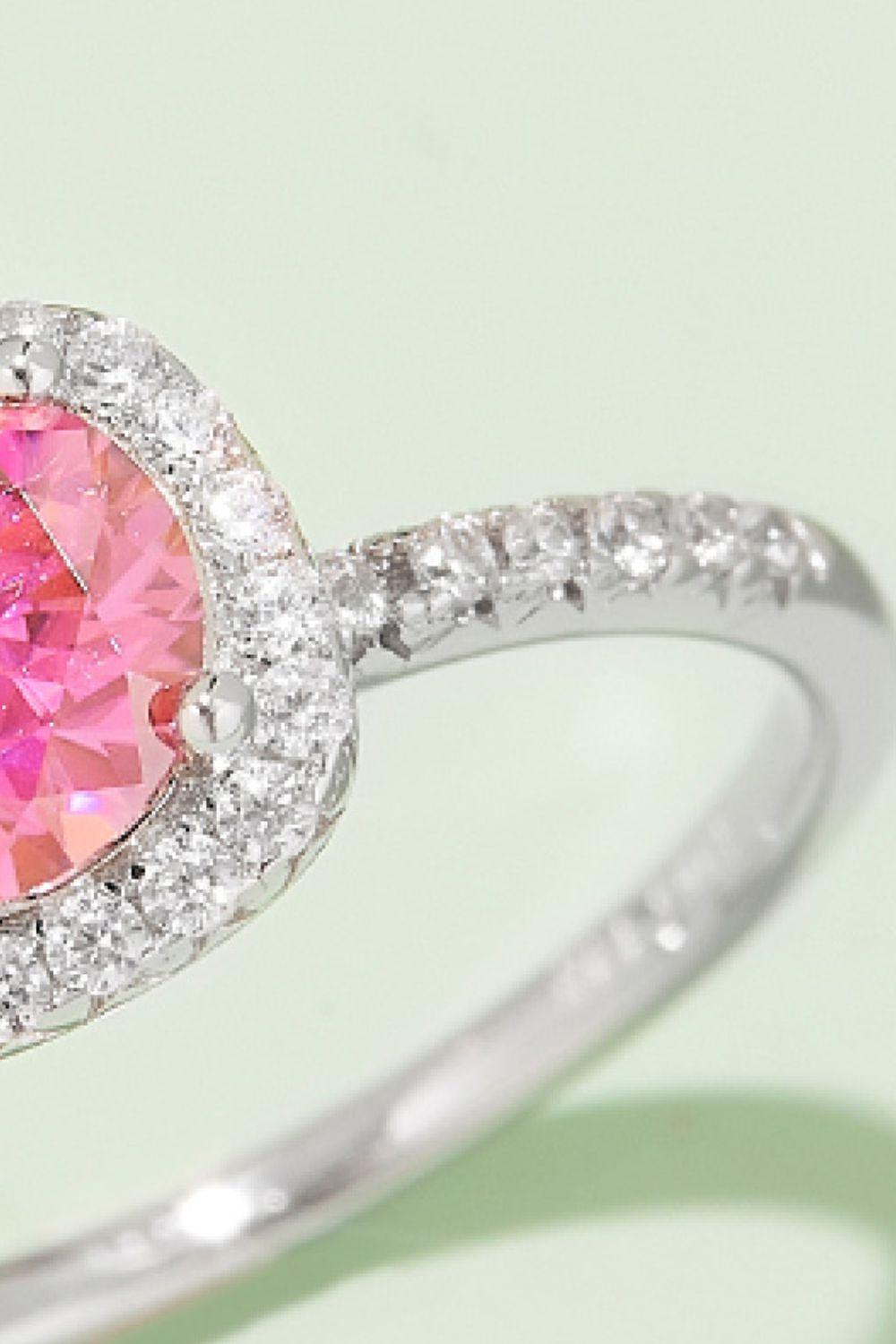Adored 1 Carat Moissanite 925 Sterling Silver Halo Ring Carauana Store