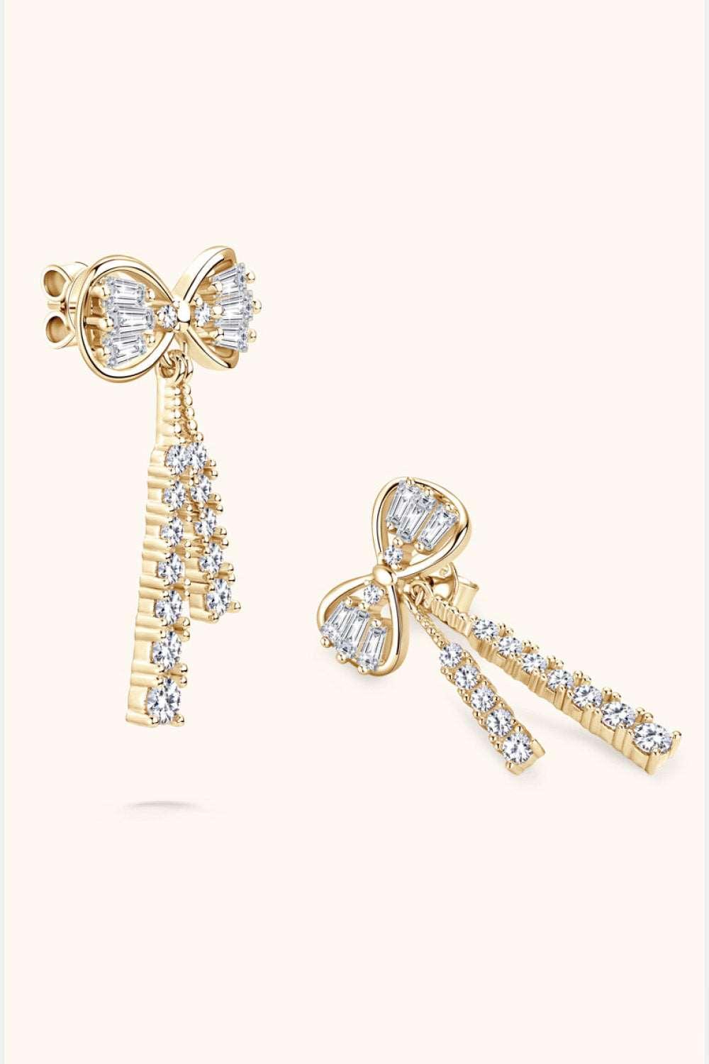 1.12 Carat Moissanite 925 Sterling Silver Bow Earrings Carauana Store
