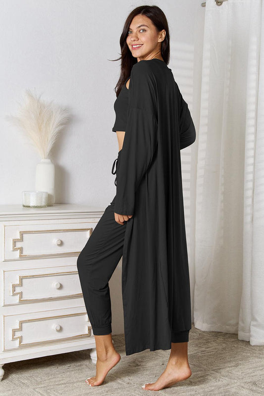 Tank, Pants, and Cardigan Set with Pockets Carauana Store