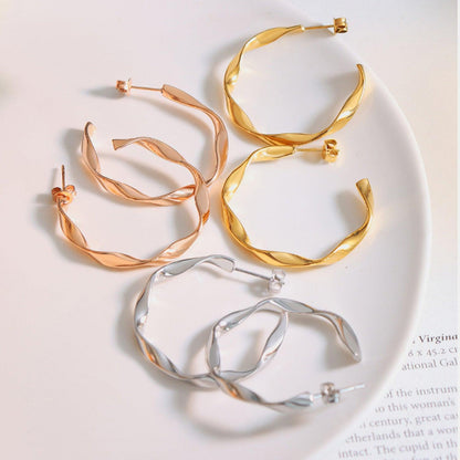 Titanium Steel C-Hoop Earrings Carauana Store