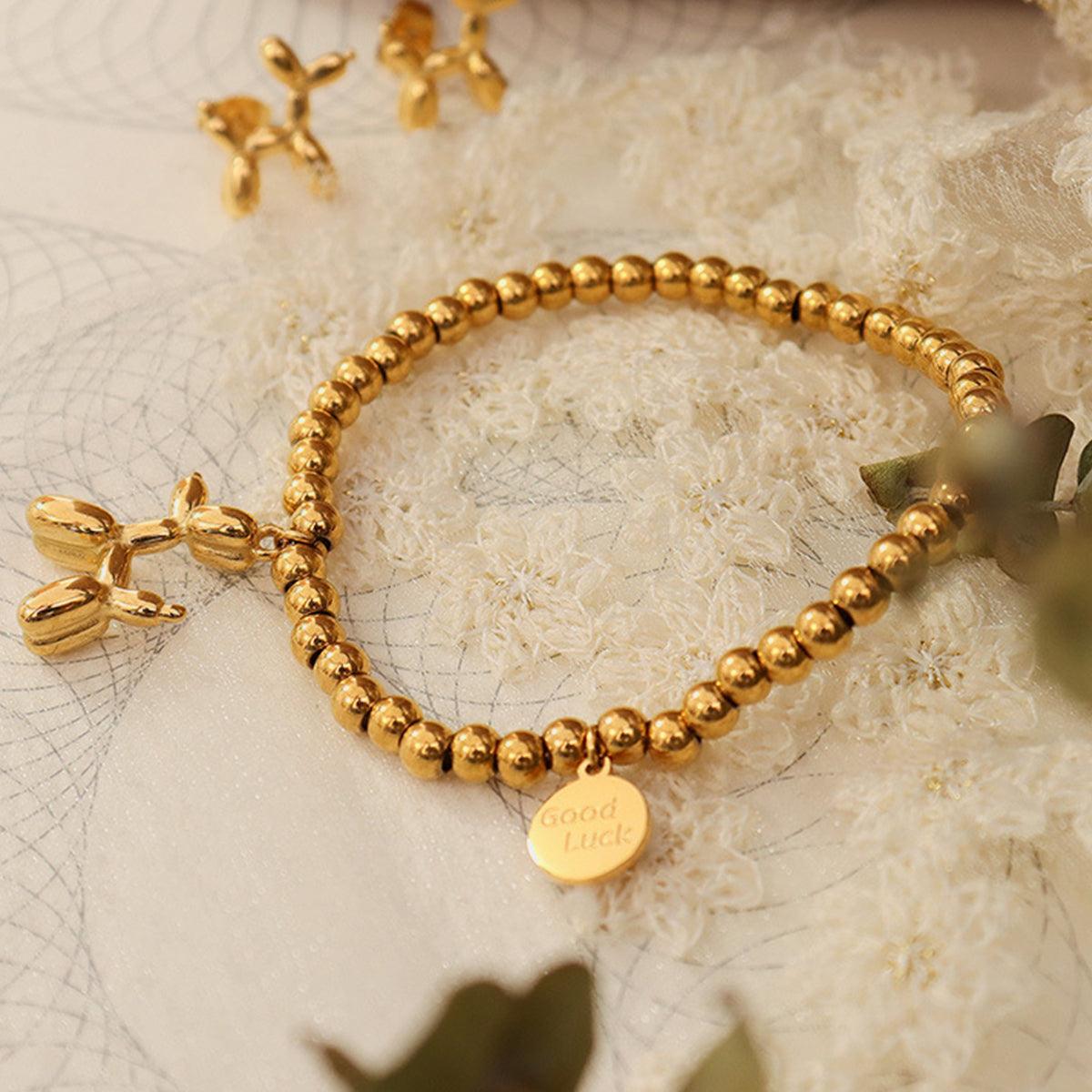 18K Gold-Plated Titanium Steel Puppy Shape Charm Bracelet Carauana Store
