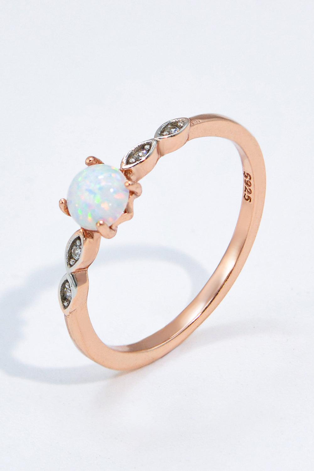 Opal Contrast Platinum-Plated Ring Carauana Store