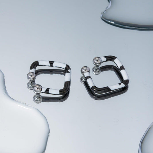 Stainless Steel Oil Drip Cuff Earrings Carauana Store