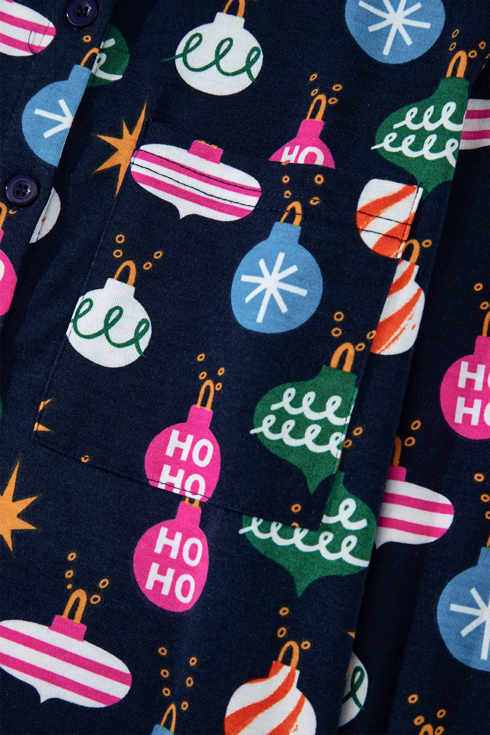 Christmas Lights Print Collared Neck Top and Pants Set Carauana Store