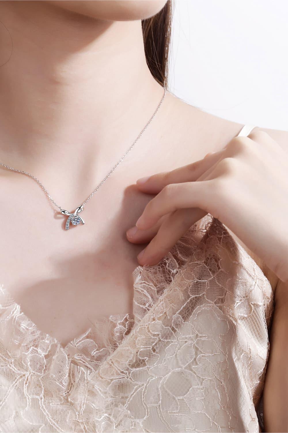 Moissanite 925 Sterling Silver Necklace Carauana Store