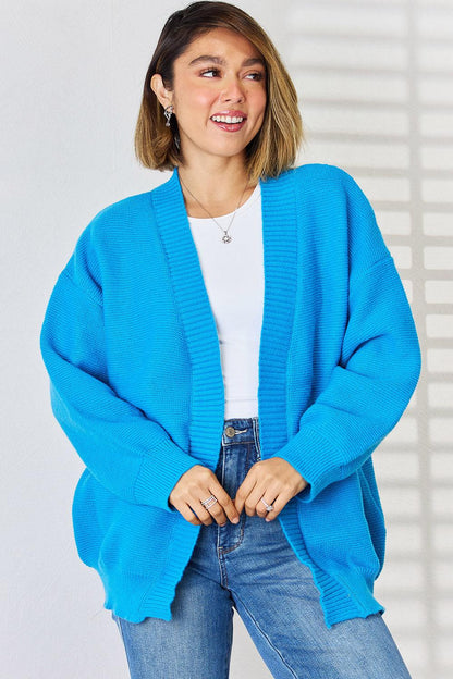 Open Front Dropped Shoulder Cardigan Carauana Store