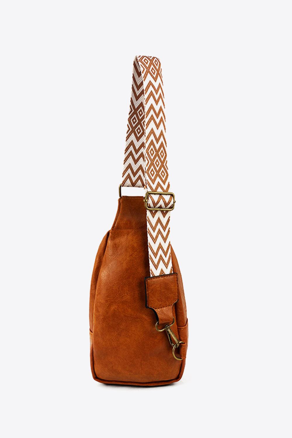 Random Pattern Adjustable Strap PU Leather Sling Bag Carauana Store