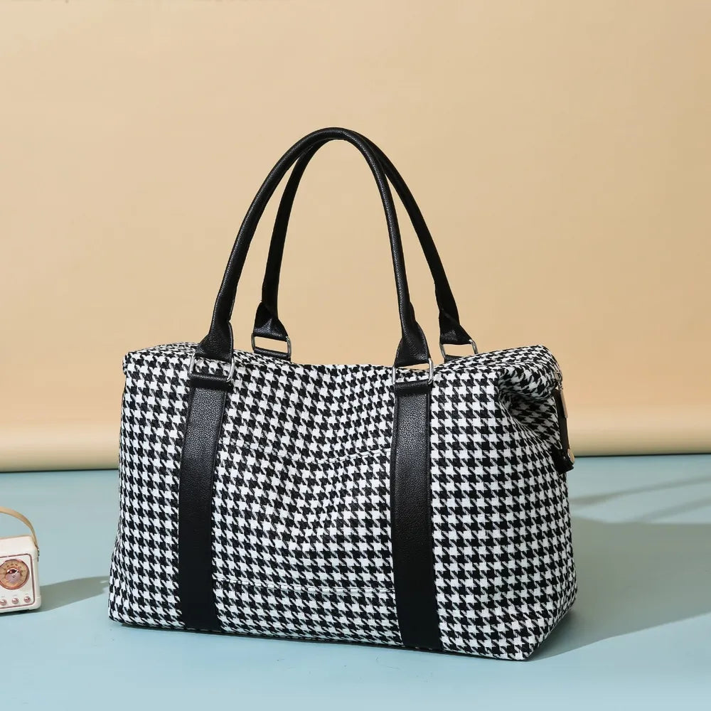 Houndstooth Canvas Travel Bag Carauana Store