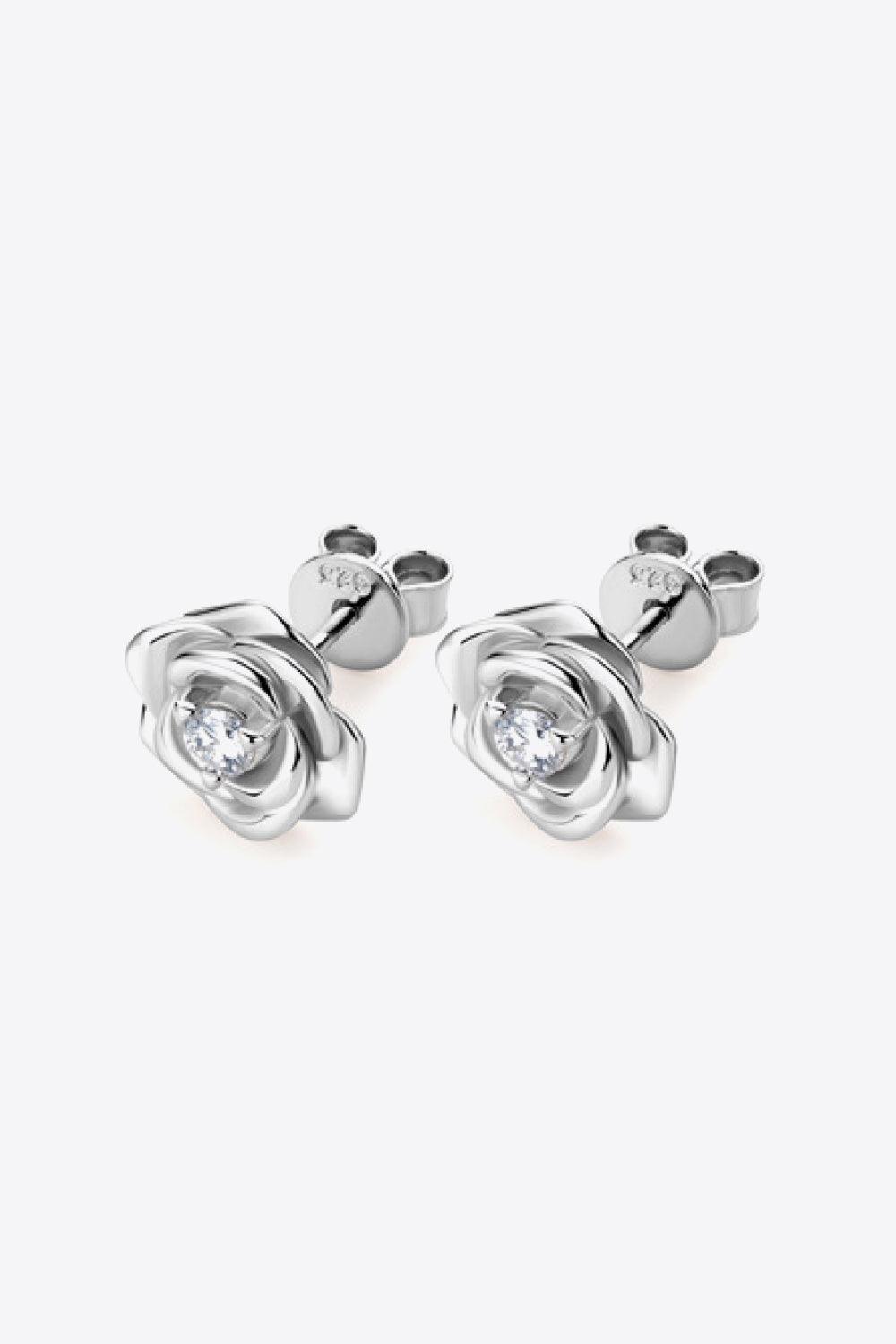 Adored Moissanite Flower 925 Sterling Silver Earrings Carauana Store