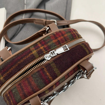 Plaid Print Crossbody Bag Carauana Store