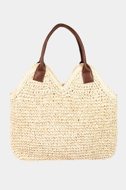 Fame Straw Braided Faux Leather Strap Shoulder Bag Carauana Store