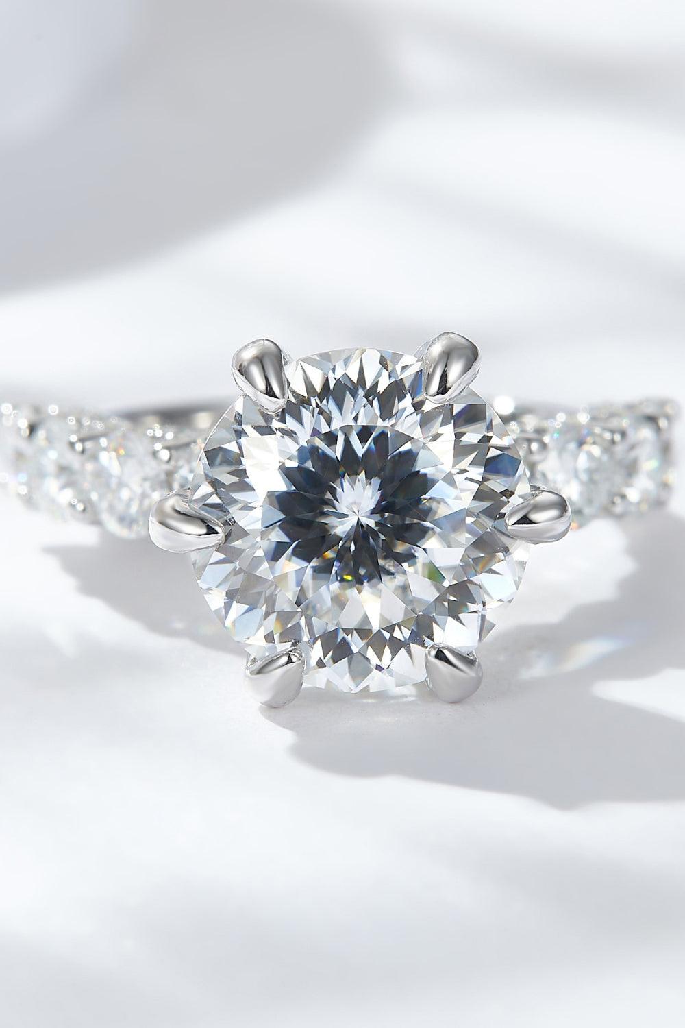 5 Carat Moissanite Side Stone Ring Carauana Store