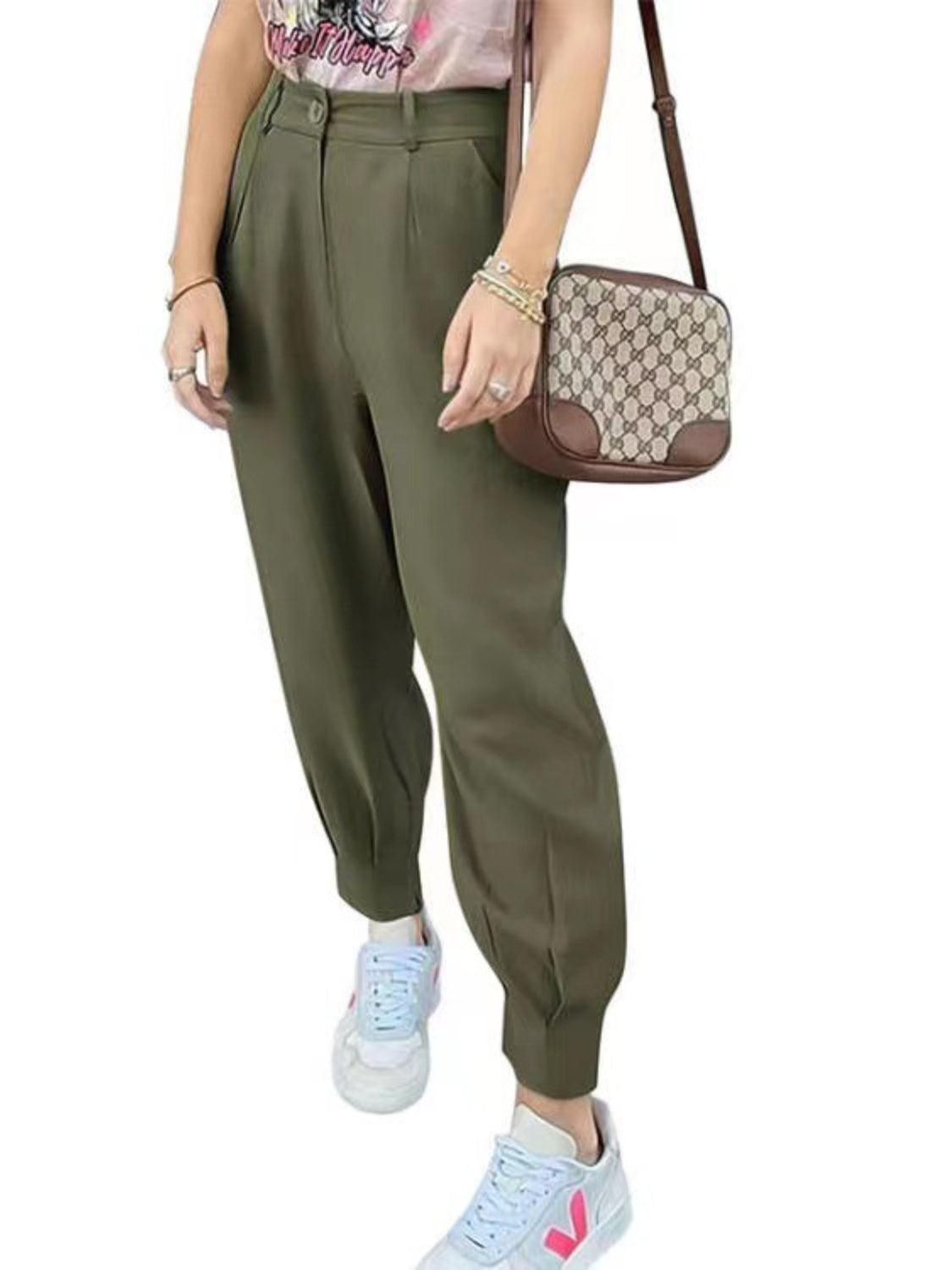 High Waist Cropped Pants Carauana Store
