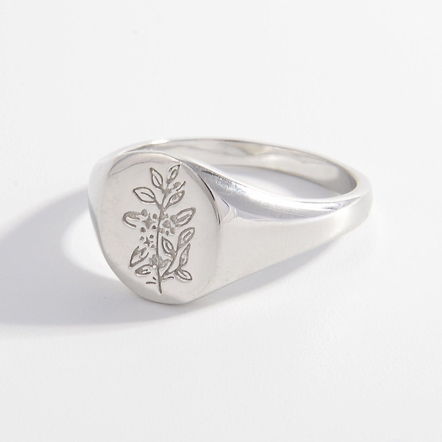 925 Sterling Silver Signet Ring Carauana Store