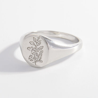 925 Sterling Silver Signet Ring Carauana Store