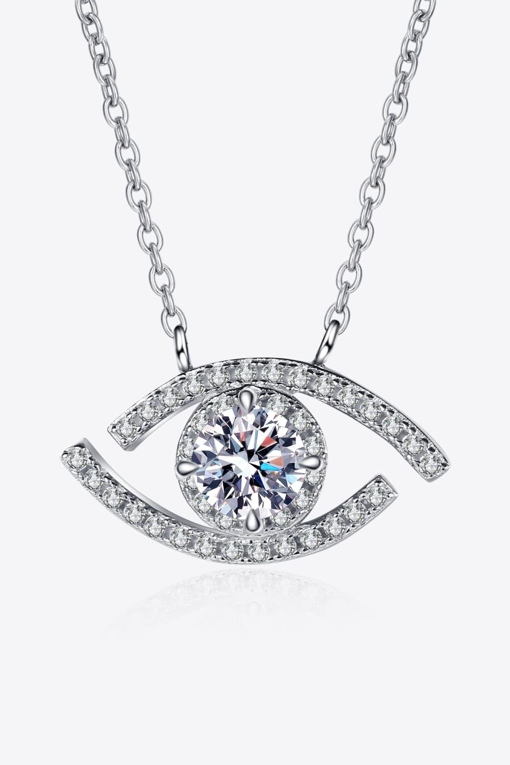Moissanite Evil Eye Pendant 925 Sterling Silver Necklace Carauana Store