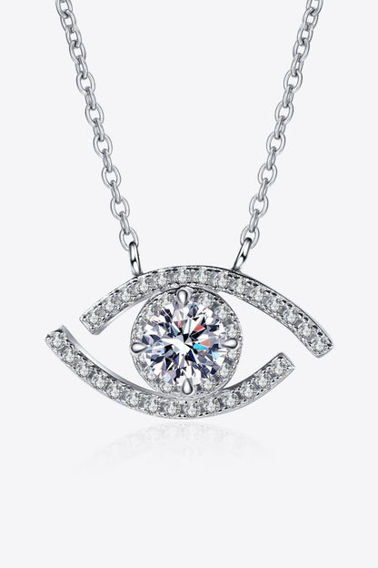 Moissanite Evil Eye Pendant 925 Sterling Silver Necklace Carauana Store