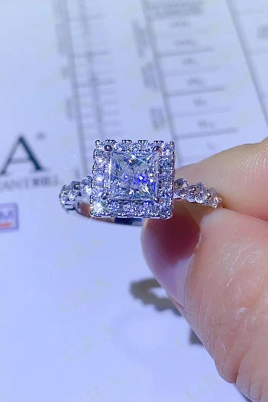 Adored 1 Carat Moissanite Square Ring Carauana Store