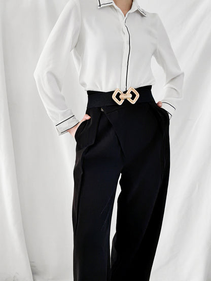 Geometric Buckle Elastic Wide Belt Carauana Store