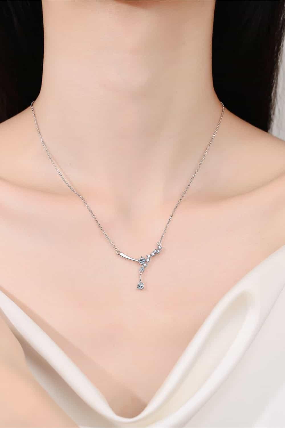 1 Carat Moissanite 925 Sterling Silver Necklace Carauana Store