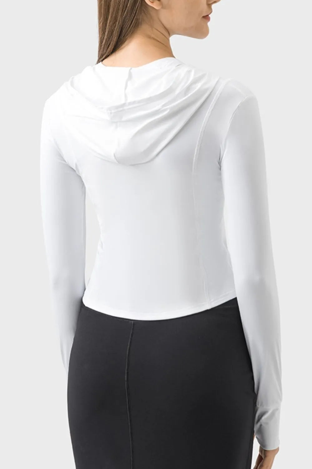 Millennia Pocketed Zip Up Hooded Long Sleeve Active Outerwear Carauana Store
