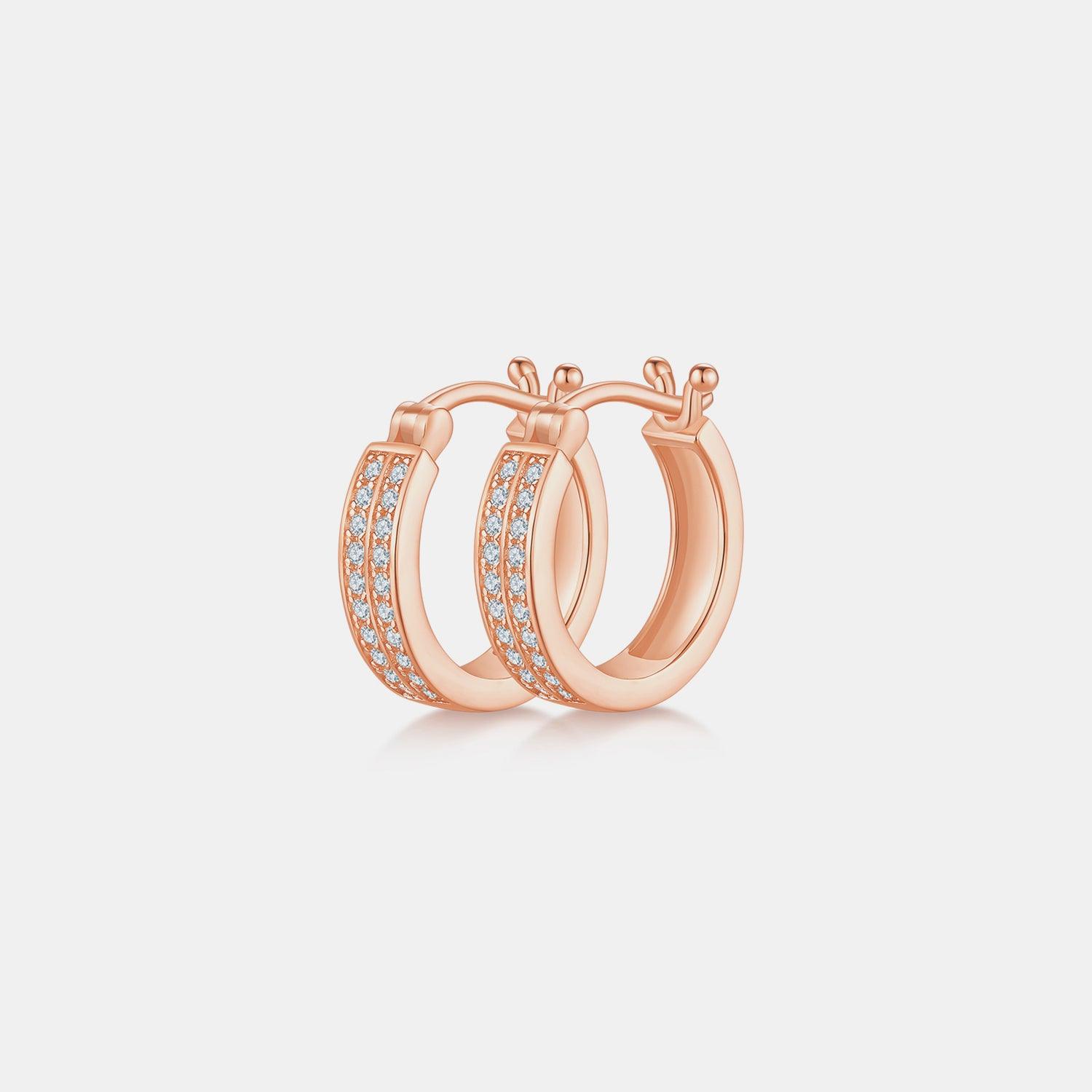 Moissanite 925 Sterling Silver Huggie Earrings Carauana Store