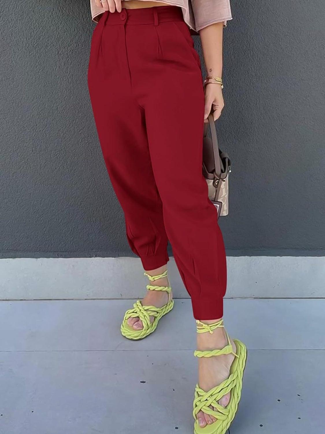 High Waist Cropped Pants Carauana Store