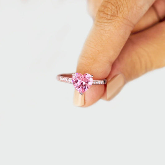 Heart Zircon 925 Sterling Silver Ring Carauana Store