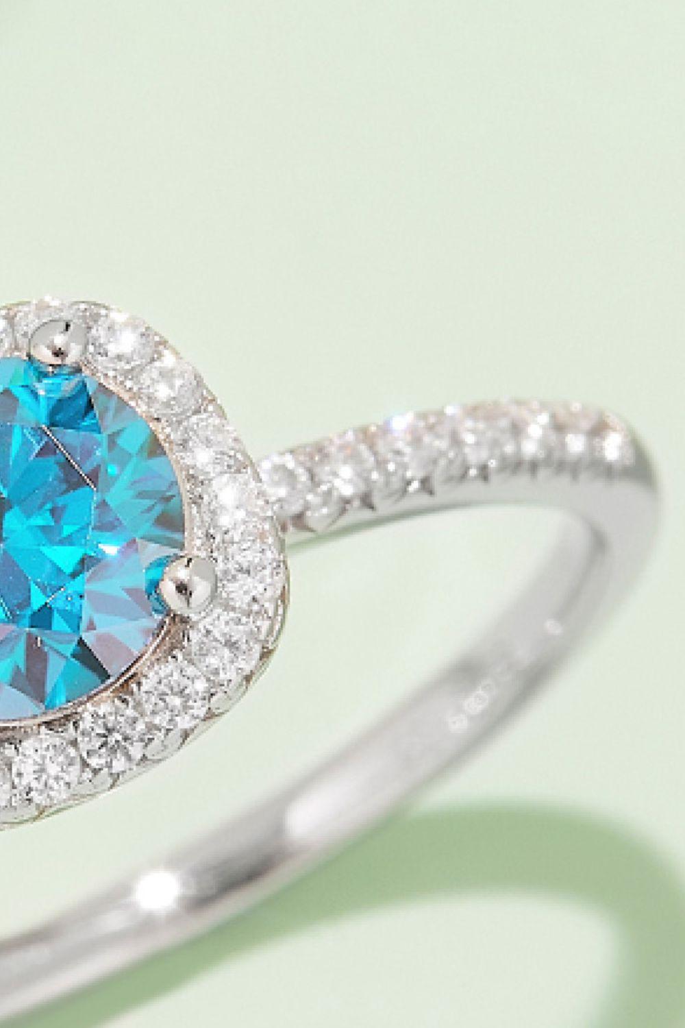 Adored 1 Carat Moissanite 925 Sterling Silver Halo Ring Carauana Store